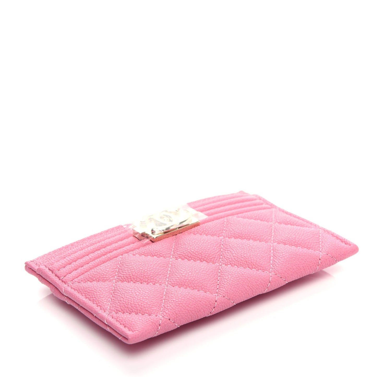 Caviar Quilted Boy Card Holder Pink