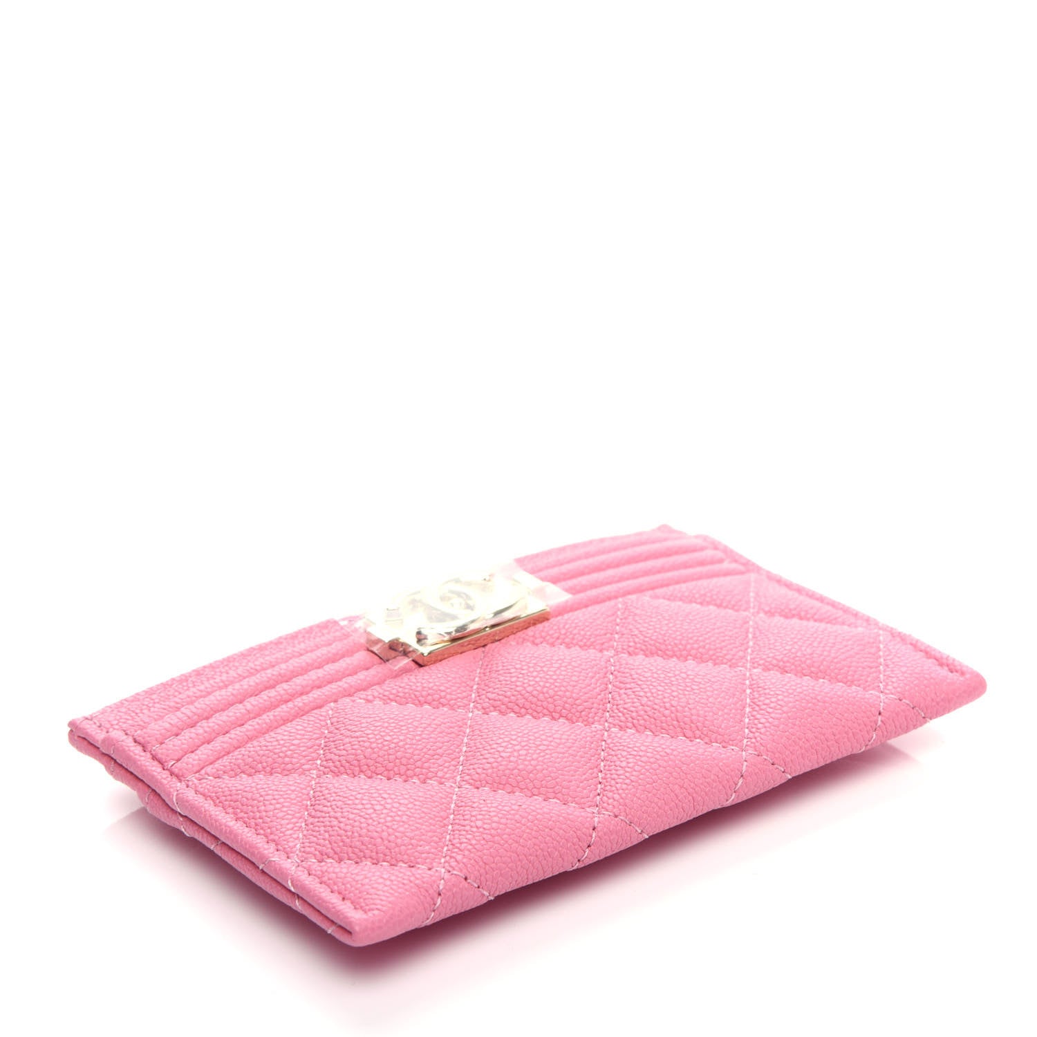 Chanel Caviar Quilted Boy Card Holder Pink 4 of 9
