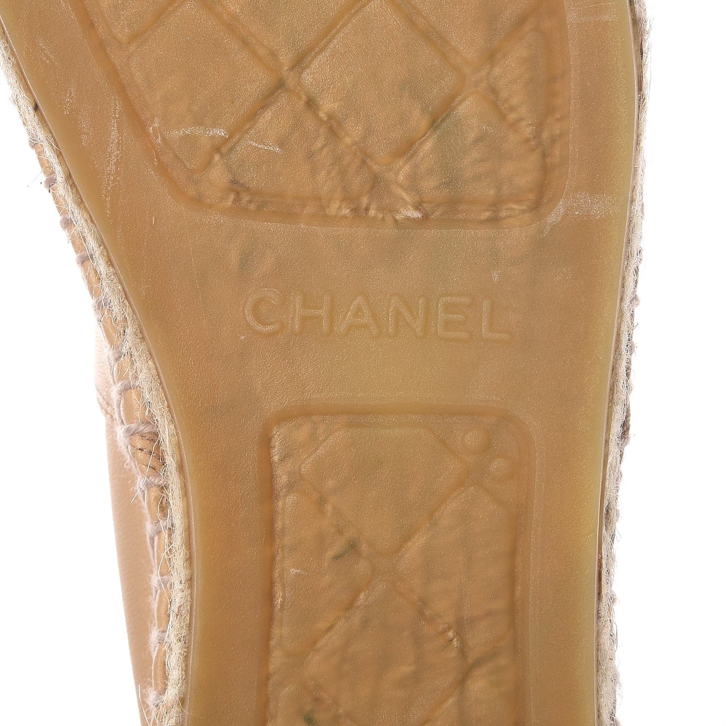 Lambskin CC Espadrilles 41 Beige Black