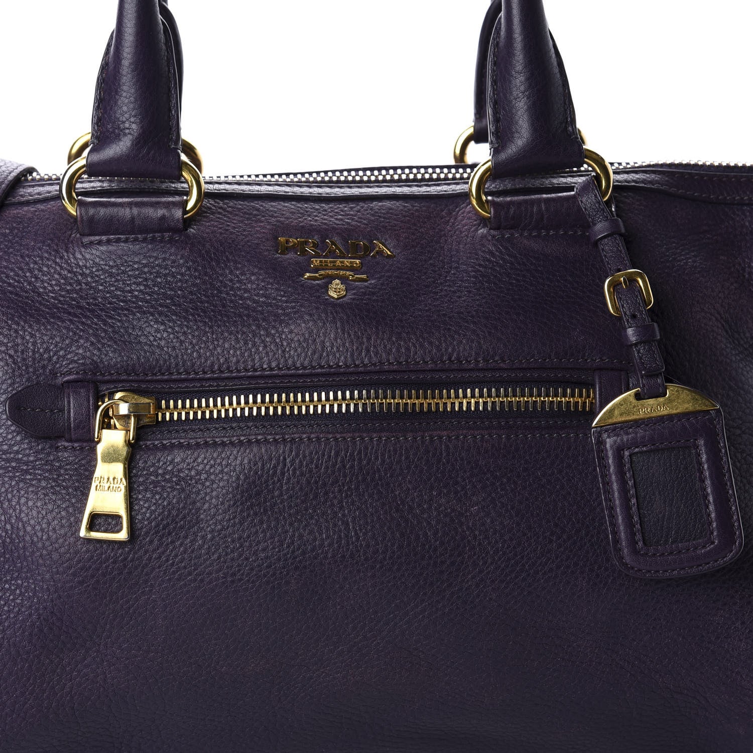 Prada Vitello Daino Shopping Satchel Uva 11 of 11