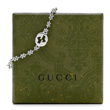 Gucci Sterling Silver Interlocking GG Beaded Flower Bracelet 4 of 4