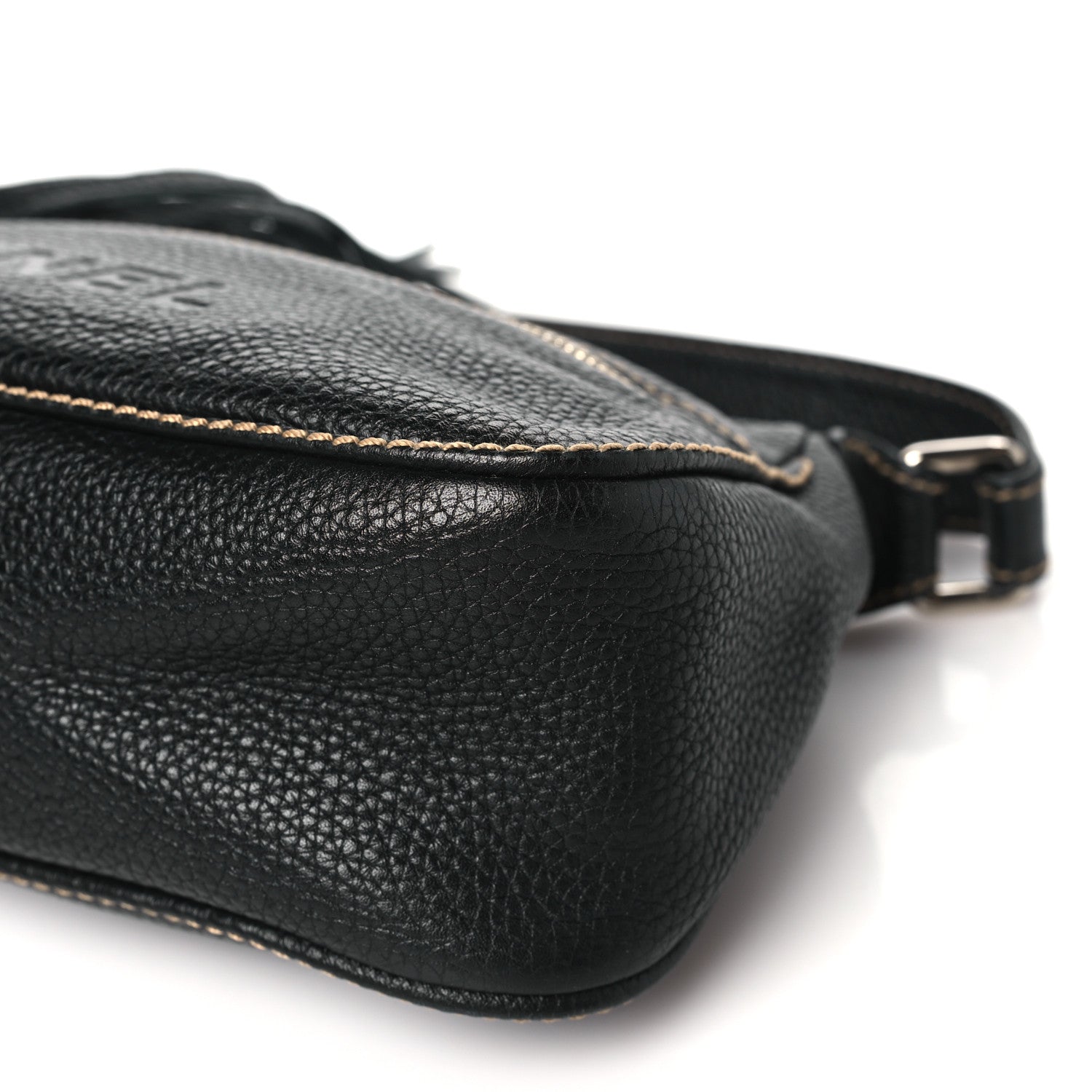 Chanel Grained Calfskin Tassel Shoulder Bag Black 10 of 11