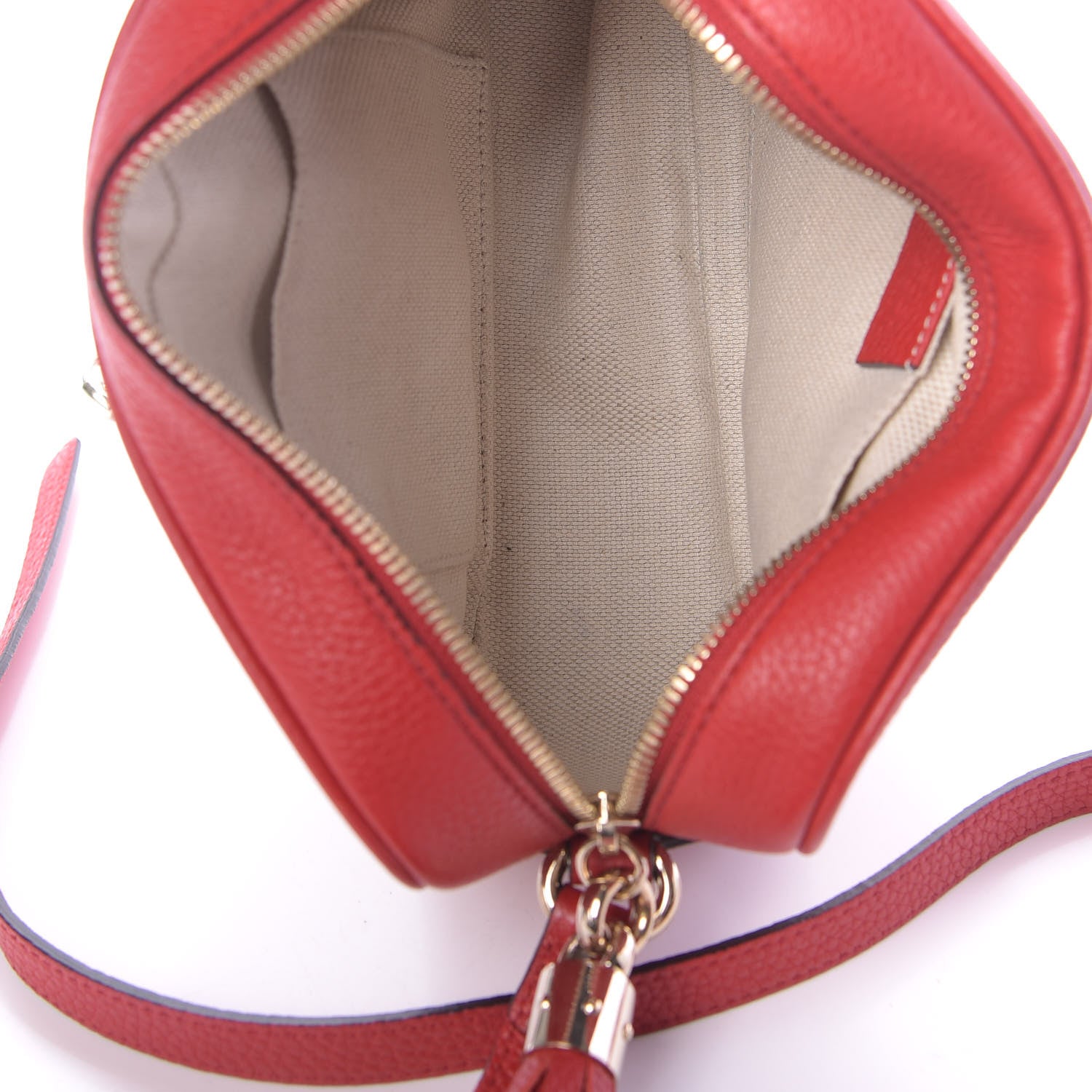 Gucci Pebbled Calfskin Small Soho Disco Bag Tabasco Red 5 of 14