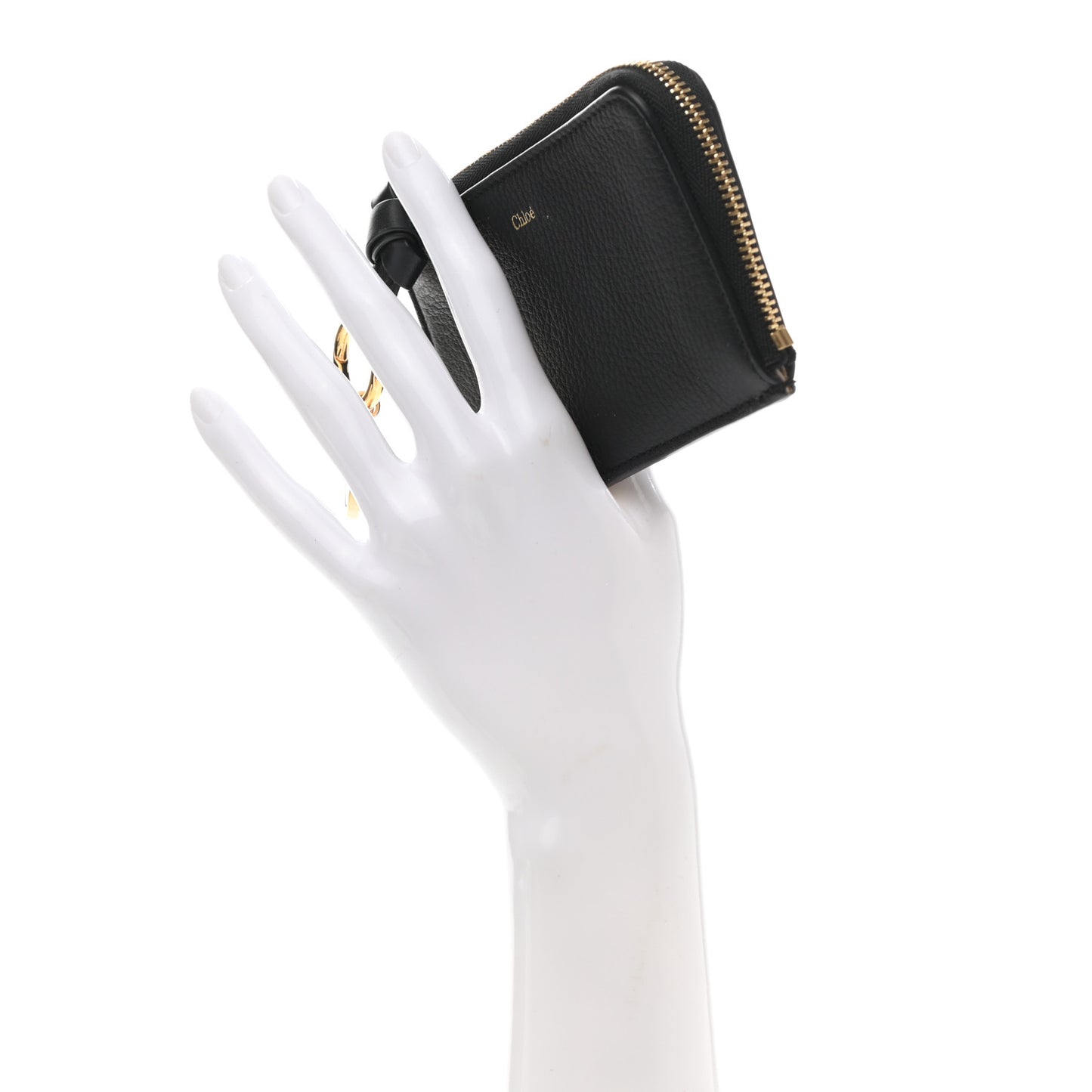 Calfskin Alphabet Purse Wallet Black