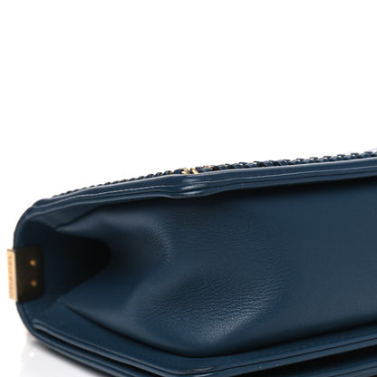 Chanel Calfskin Quilted Medium Top Handle Boy Flap Blue 6 of 13