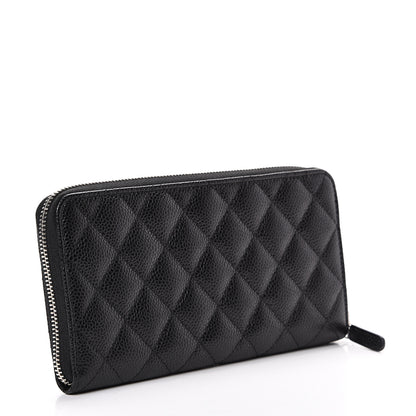 Chanel Caviar Quilted Large Gusset Zip Around Wallet Black 2 of 8