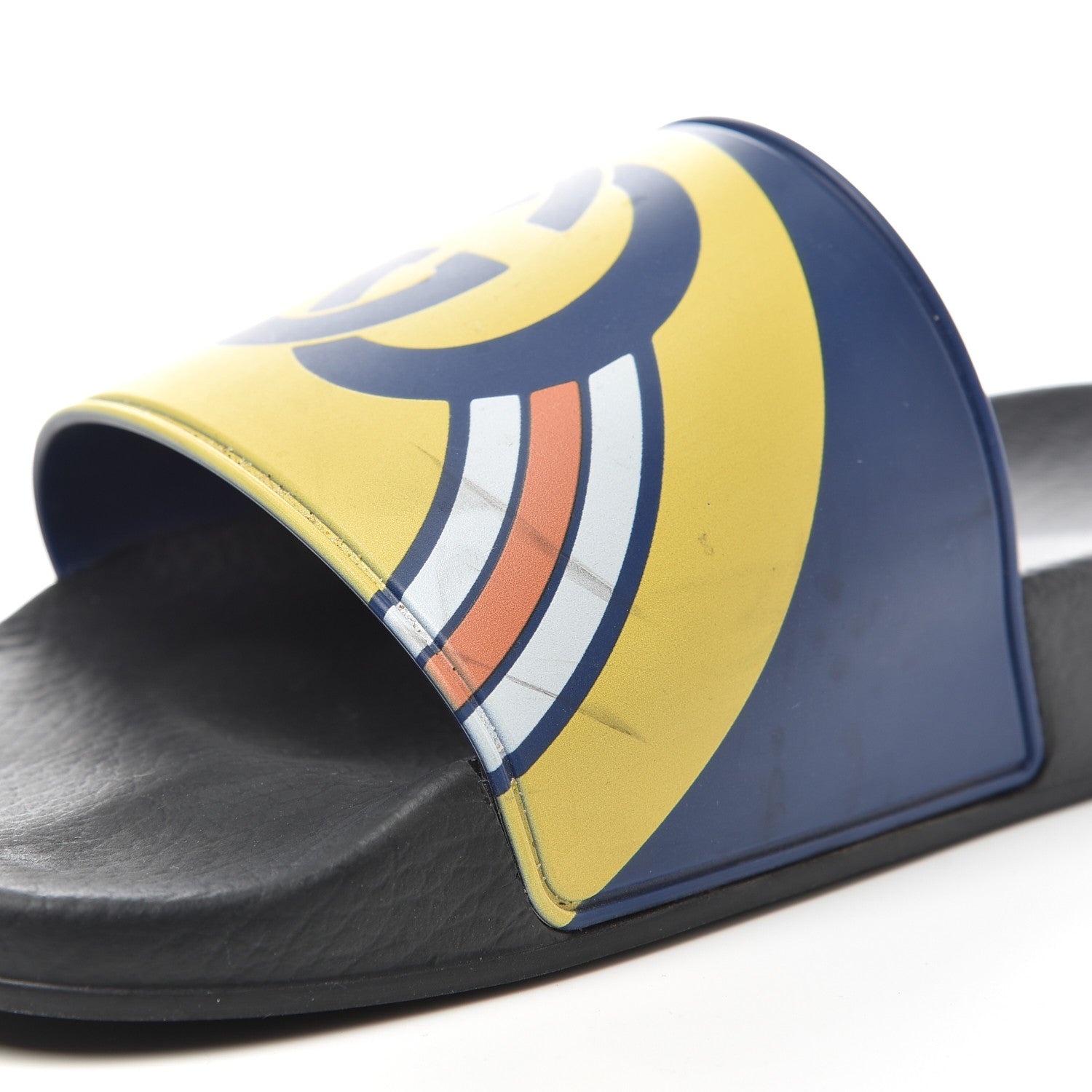 Gucci Rubber GG Rainbow Mens Pursuit Pool Slide Sandals 10 Electric Blue Multicolor 9 of 9