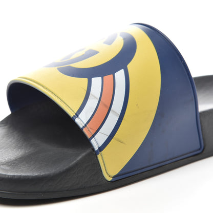 Gucci Rubber GG Rainbow Mens Pursuit Pool Slide Sandals 10 Electric Blue Multicolor 9 of 9