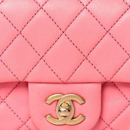 Chanel Lambskin Quilted Mini Rectangular Pearl Crush Flap Pink 8 of 11