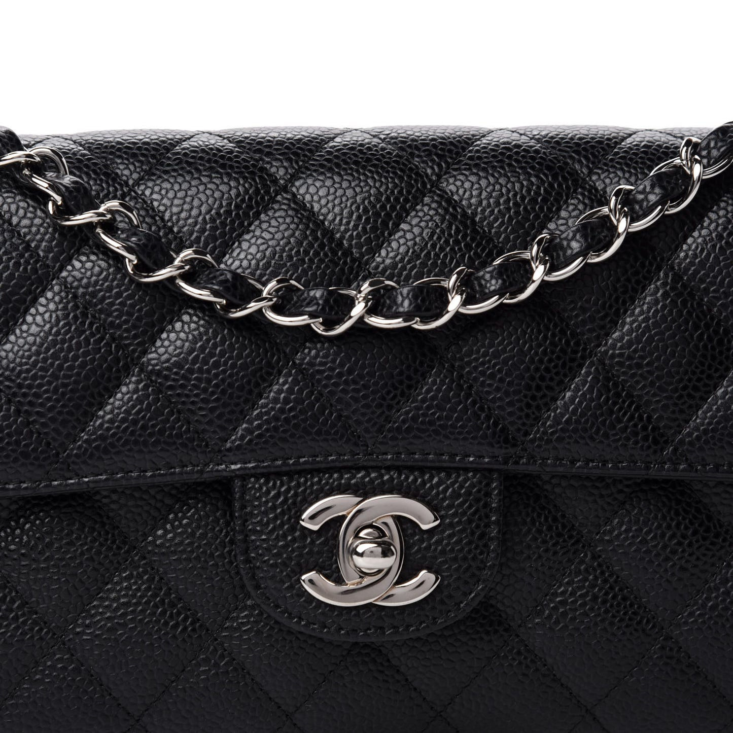 Caviar Quilted East West Flap Black