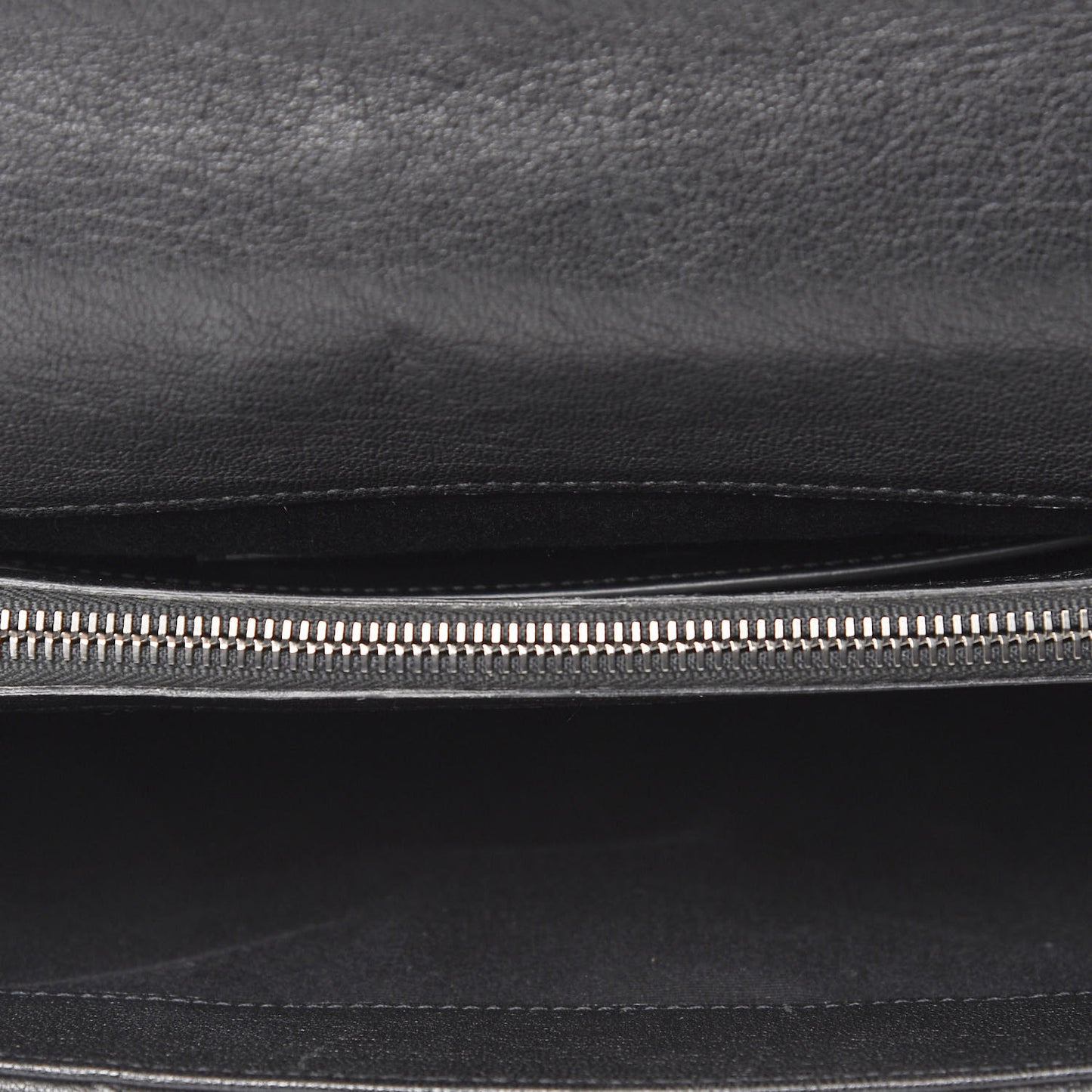 Sheepskin Matelasse Chevron Monogram Large College Satchel Black