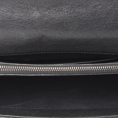 Saint Laurent Sheepskin Matelasse Chevron Monogram Large College Satchel Black 4 of 11