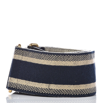 Christian Dior Canvas Embroidered Shoulder Strap Blue 2 of 7