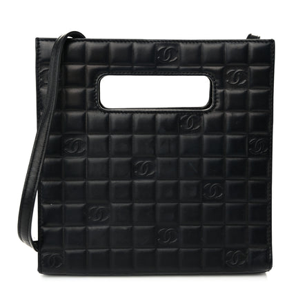 Chanel Lambskin CC Chocolate Bar Quilted Tote Black 1 of 11