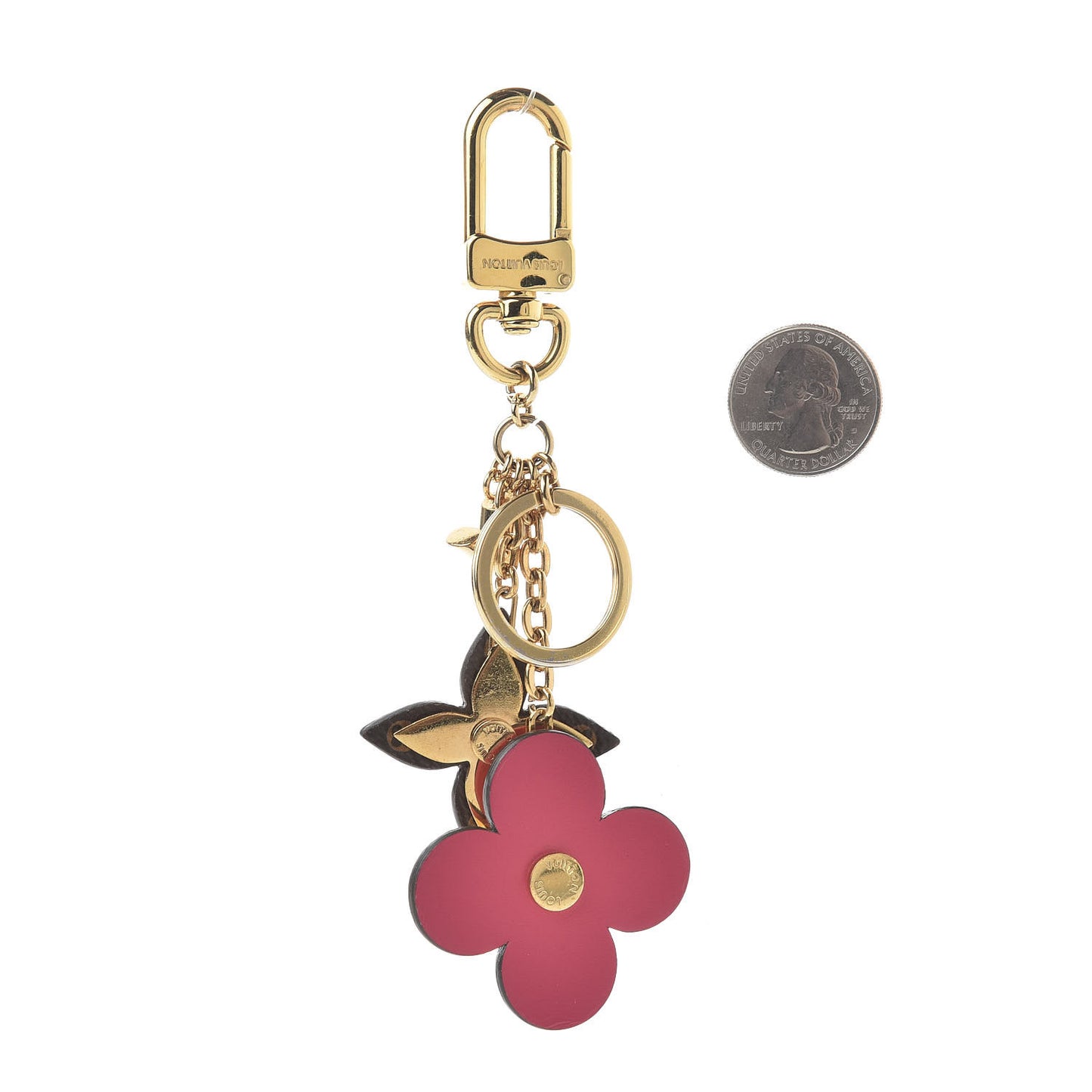 Monogram Blooming Flowers Bag Charm Key Holder Brown
