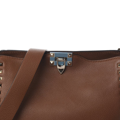 Valentino Garavani Pebbled Calfskin Small Rockstud Flip-Lock Messenger Bag Bright Cognac 8 of 8