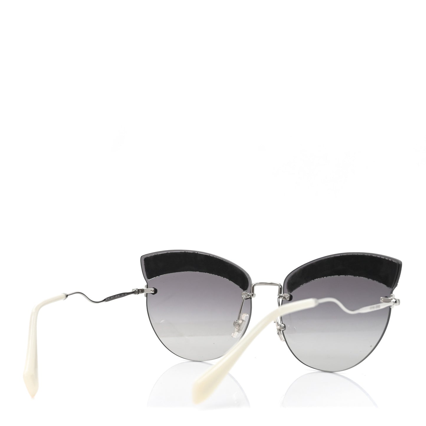 Acetate Glitter Cat Eye Sunglasses SMU58T Black