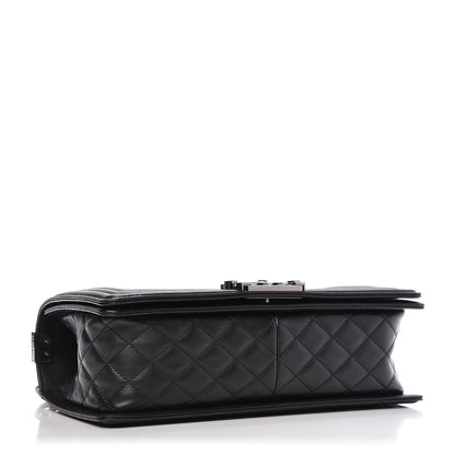 Chanel Calfskin Chevron Quilted Medium Boy Flap Black 4 of 9