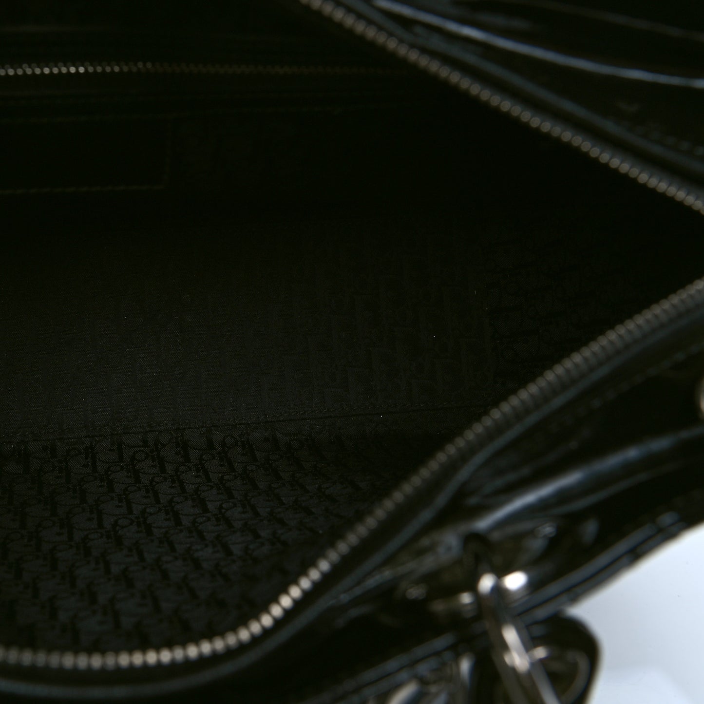 Patent Cannage Large Lady Dior Black