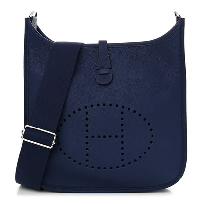 Hermes Taurillon Clemence Evelyne III PM Bleu Saphir 1 of 11