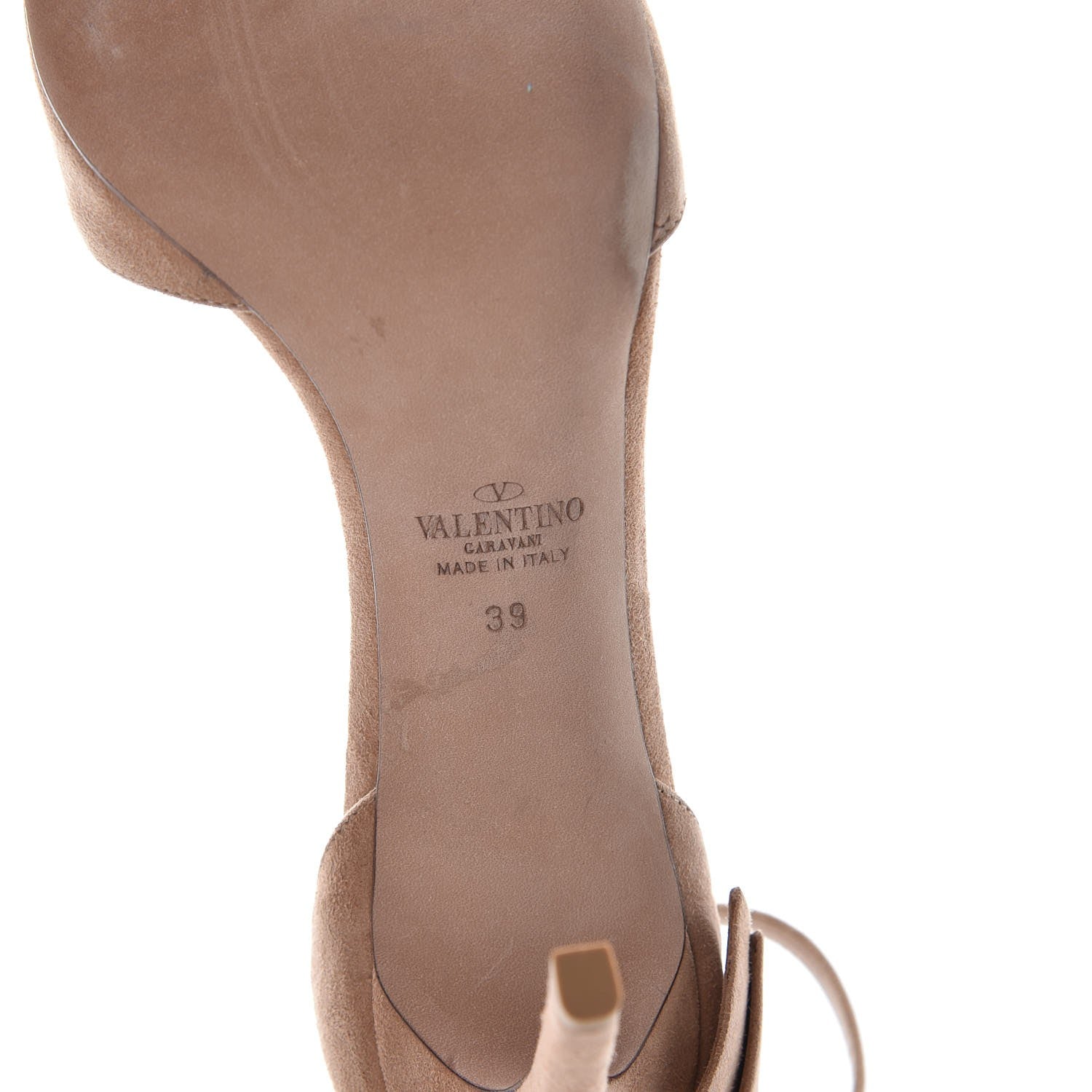 Valentino Garavani Suede Bow Ankle Strap Sandals 39 Camel Rose 6 of 19