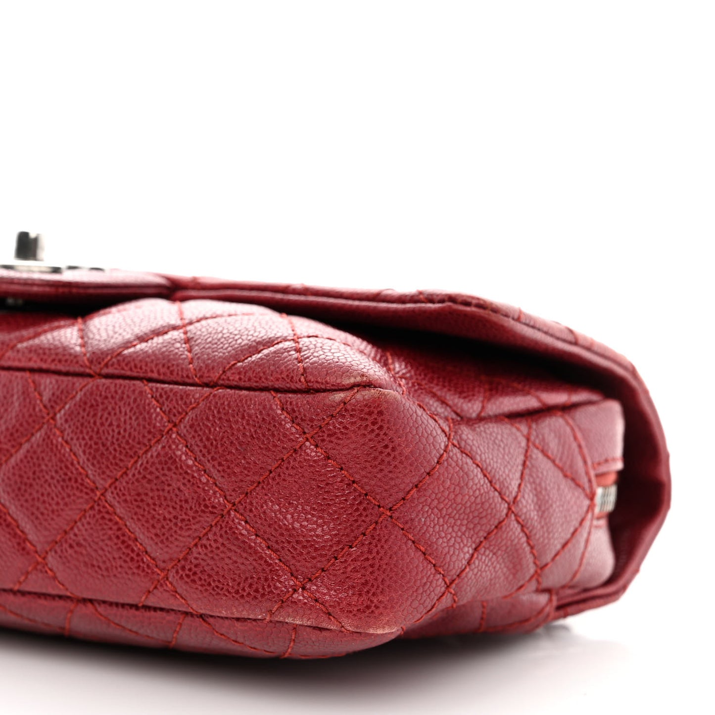 Caviar Quilted Jumbo Easy Flap Red