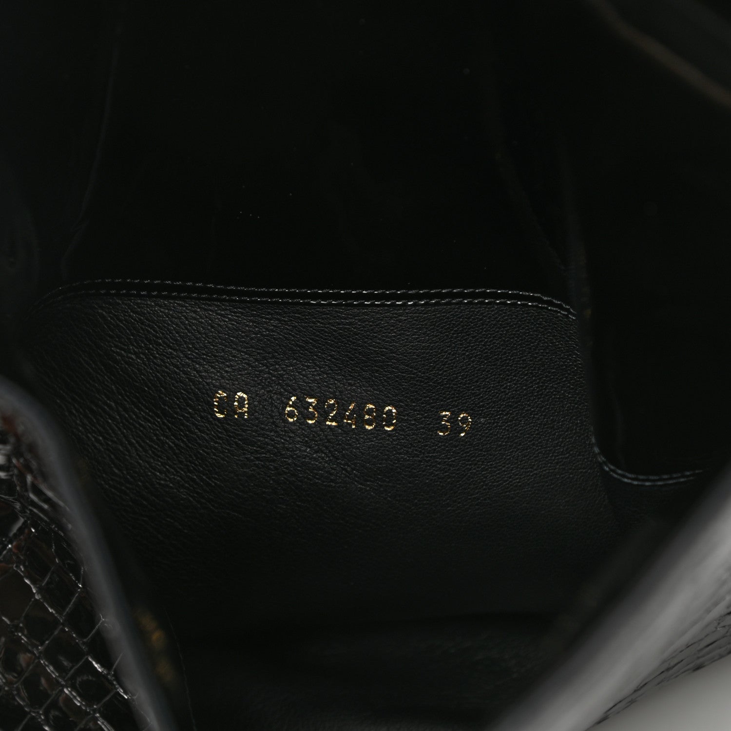 Saint Laurent Calfskin Crocodile Embossed Kim Thigh High Boots 39 Black 7 of 7