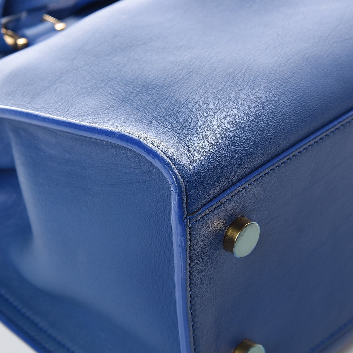 Saint Laurent Calfskin Monogram Baby Cabas Blue Majorelle 12 of 18