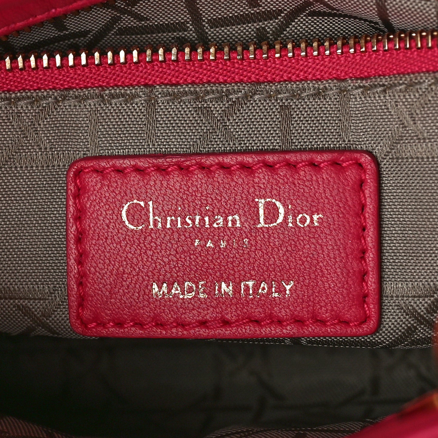 Lambskin Cannage Mini Lady Dior Fuchsia