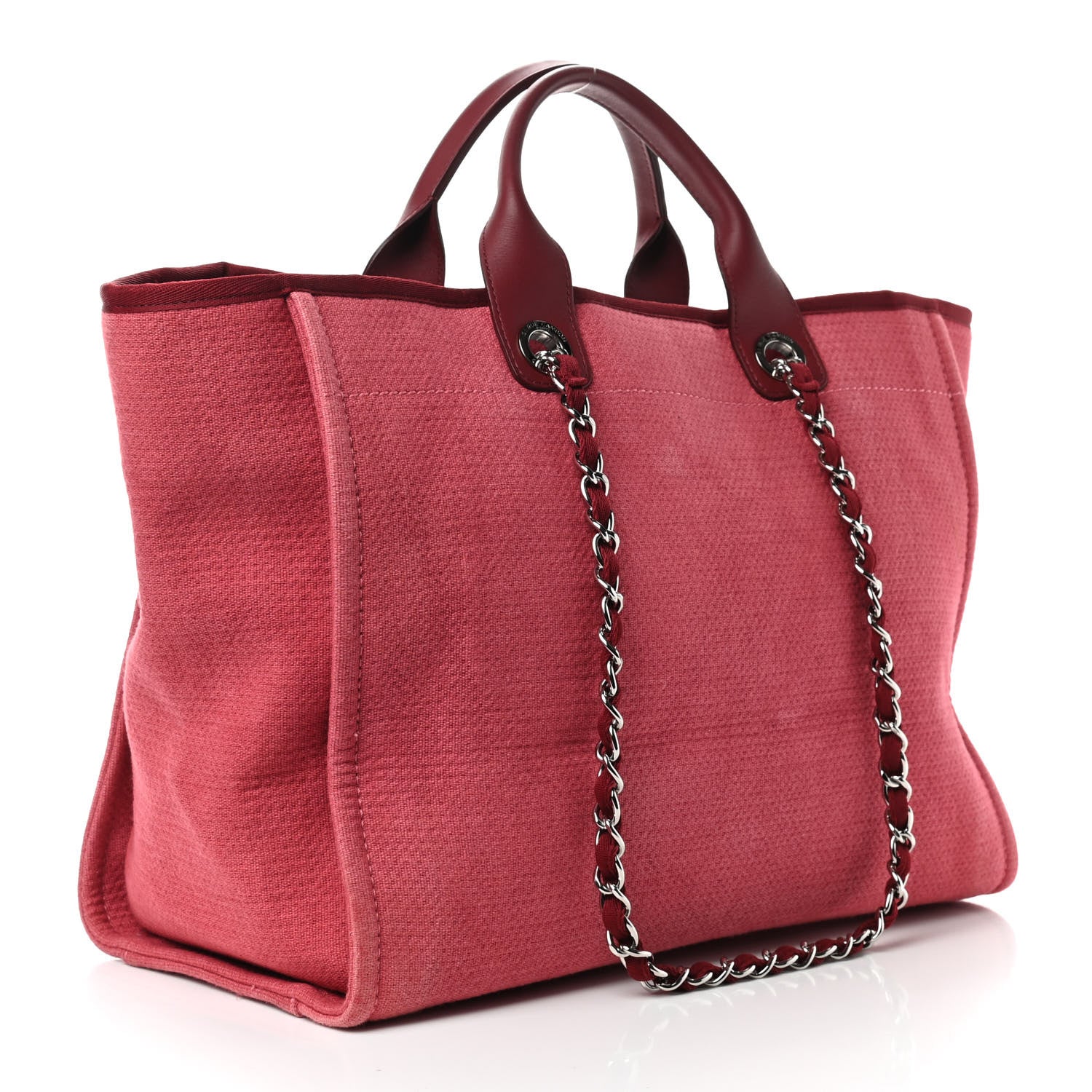 Chanel Canvas Medium Deauville Tote Red 3 of 10
