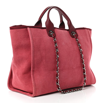 Chanel Canvas Medium Deauville Tote Red 3 of 10