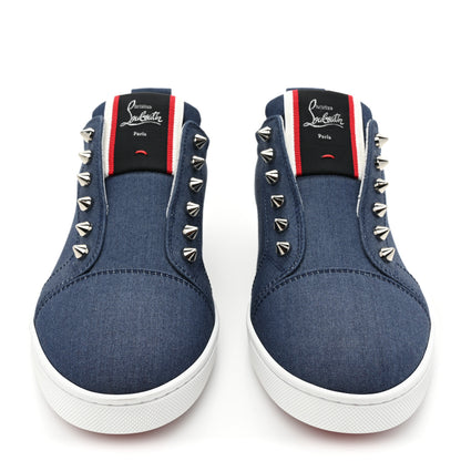 Christian Louboutin Denim Mens Fique A Vontade Sneakers 39 Blue 2 of 9