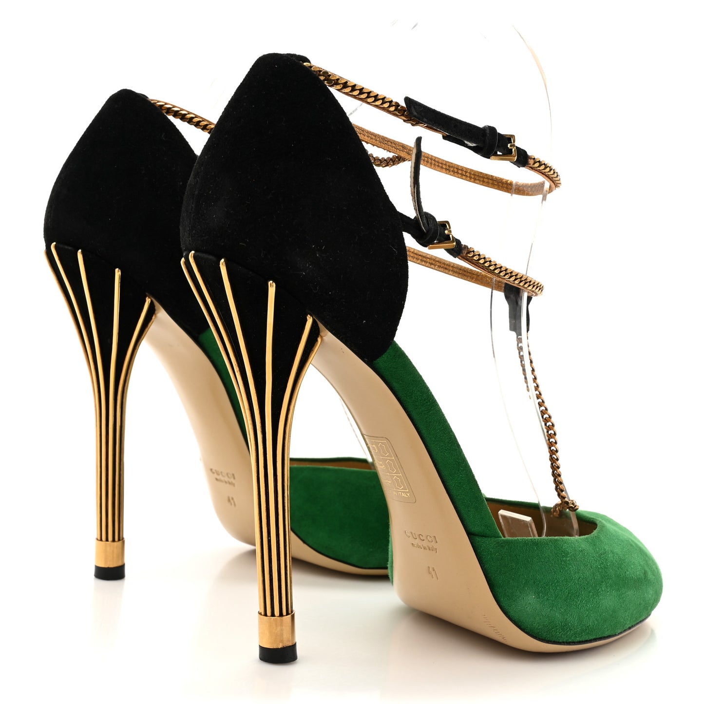 Kid Scamosciato Ankle Chain Pump 41 Garden 41 Green Black