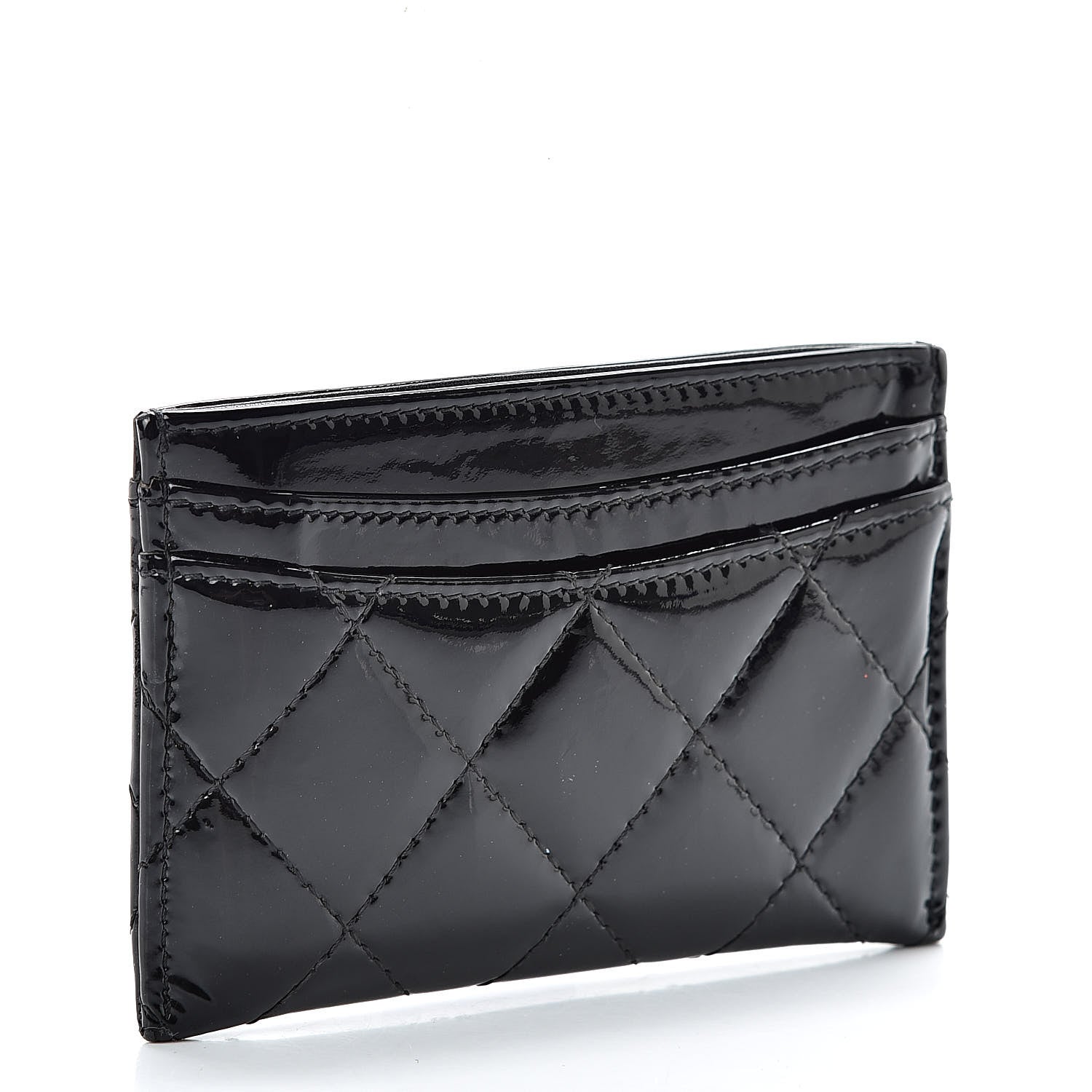 Chanel Patent Calfskin Quilted Card Holder Black 3 of 10