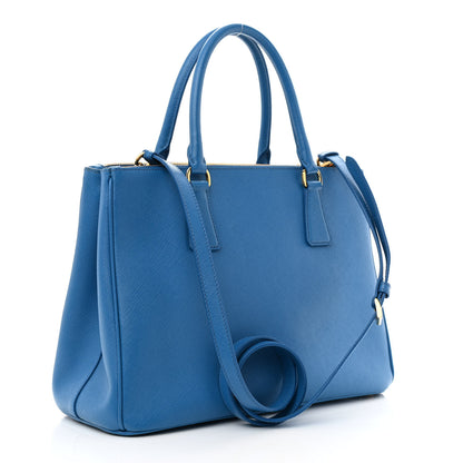 Prada Saffiano Medium Galleria Double Zip Tote Sea Blue 3 of 10