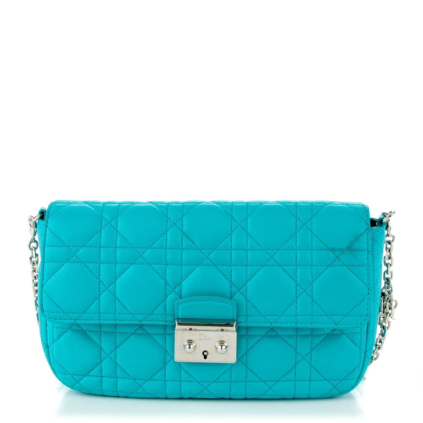Lambskin Cannage Miss Dior Promenade Pouch Turquoise