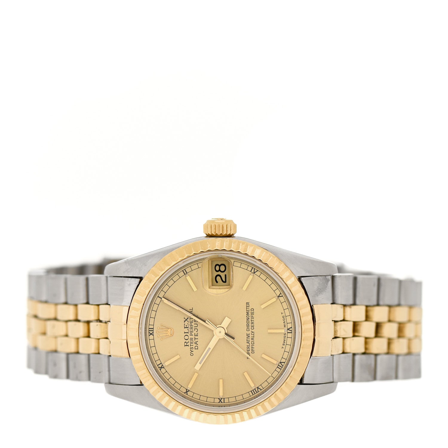 Rolex Stainless Steel 14K Yellow Gold 31mm Oyster Perpetual Datejust Watch Champagne 68273 2 of 5