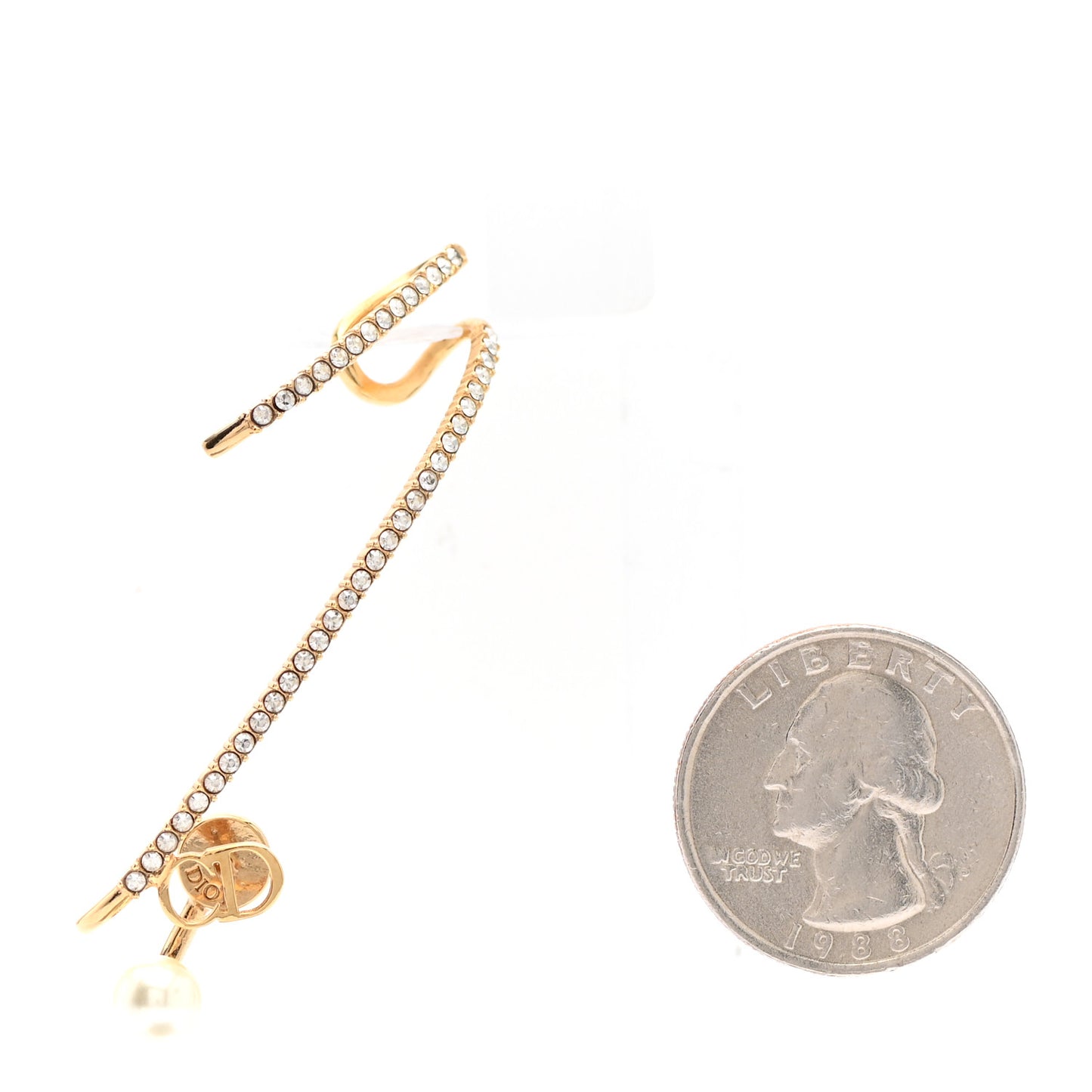 Pearl Crystal Clair D Lune Earring Gold