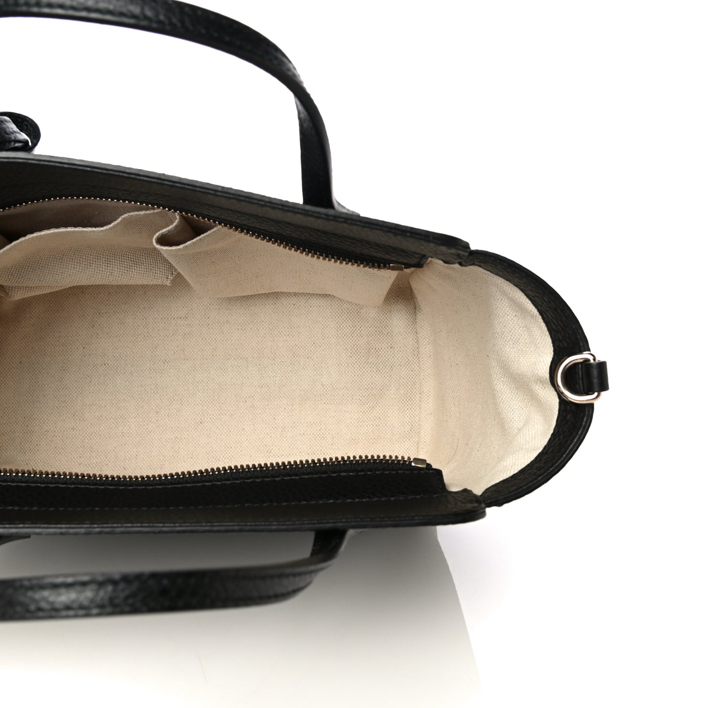 Dollar Calfskin Mini Swing Top Handle Bag Black