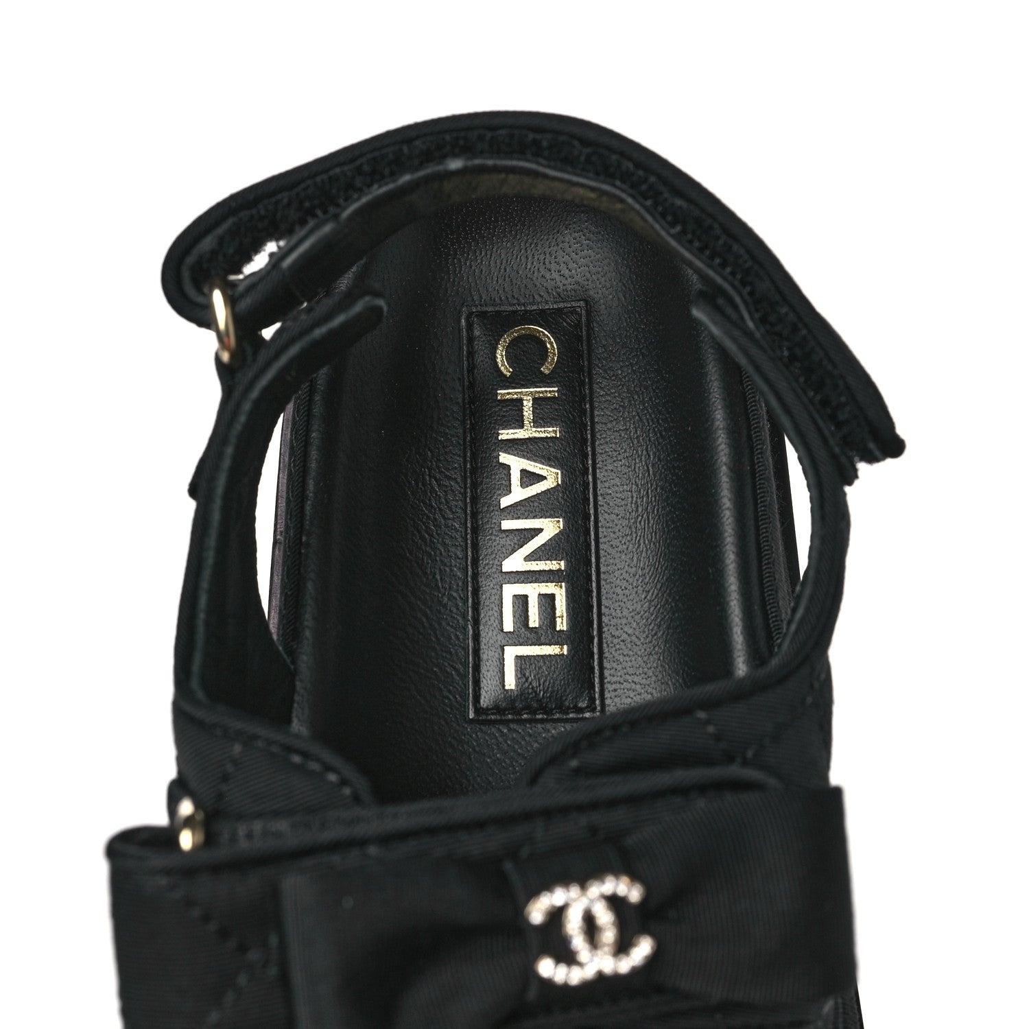 Chanel Grosgrain Quilted Bow Dad Sandals 38.5 Black 7 of 9
