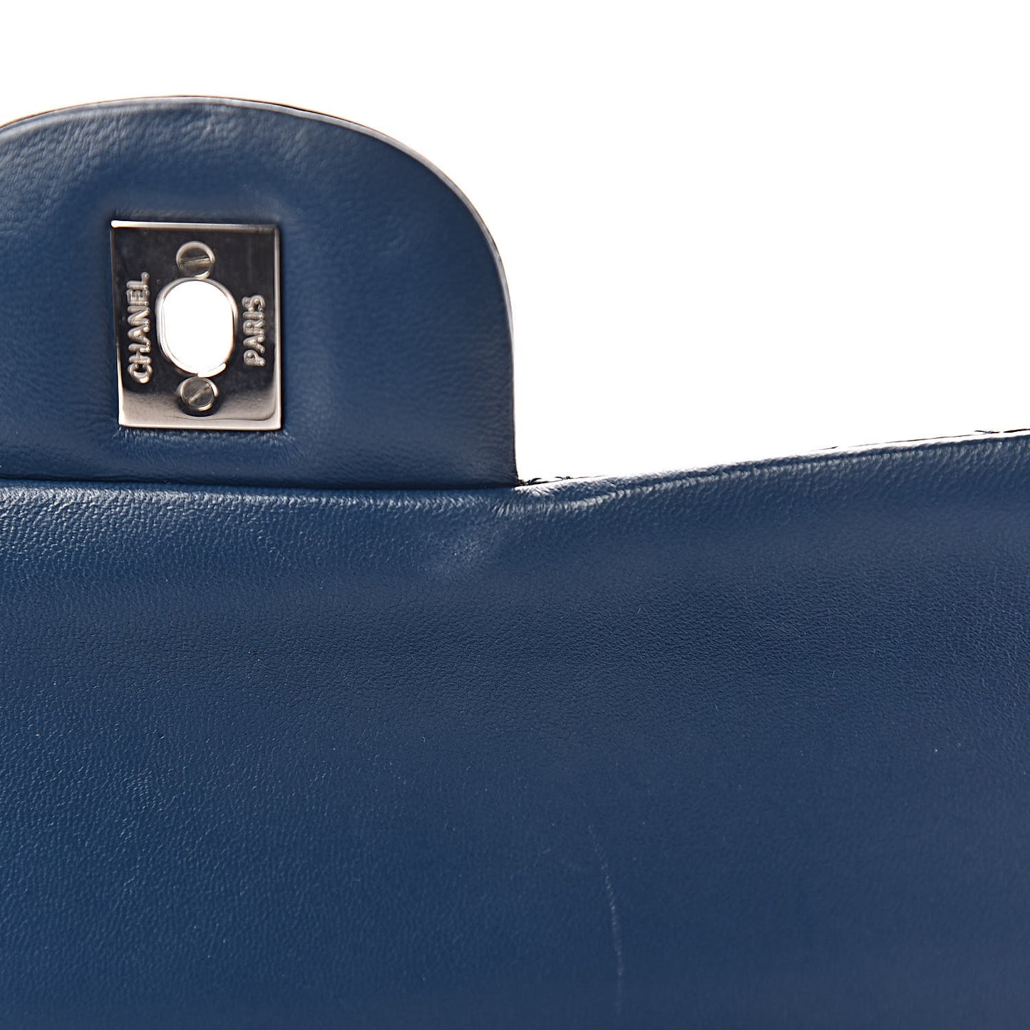 Patent Quilted Jumbo Double Flap Navy