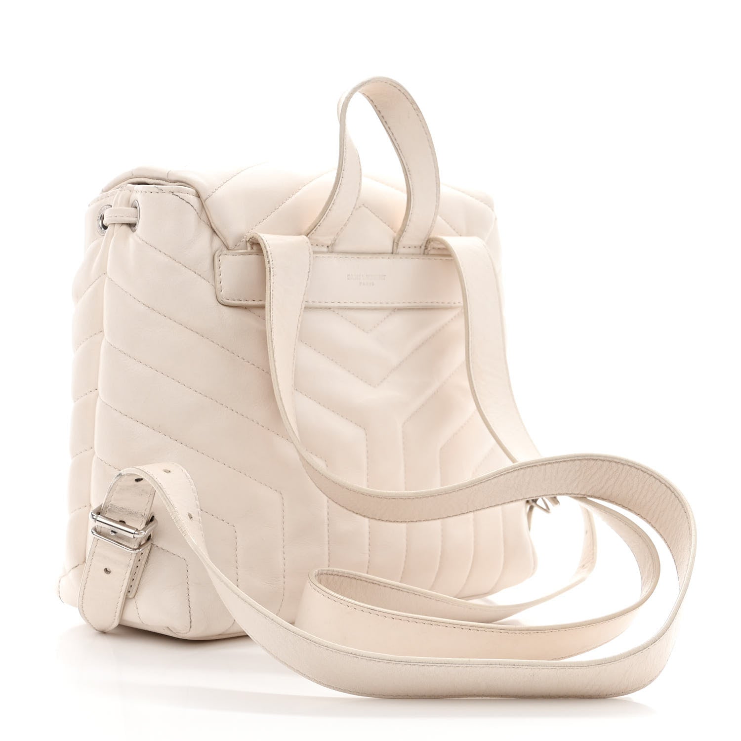 Saint Laurent Calfskin Y Quilted Monogram Small Loulou Backpack Cream Souffle 2 of 18