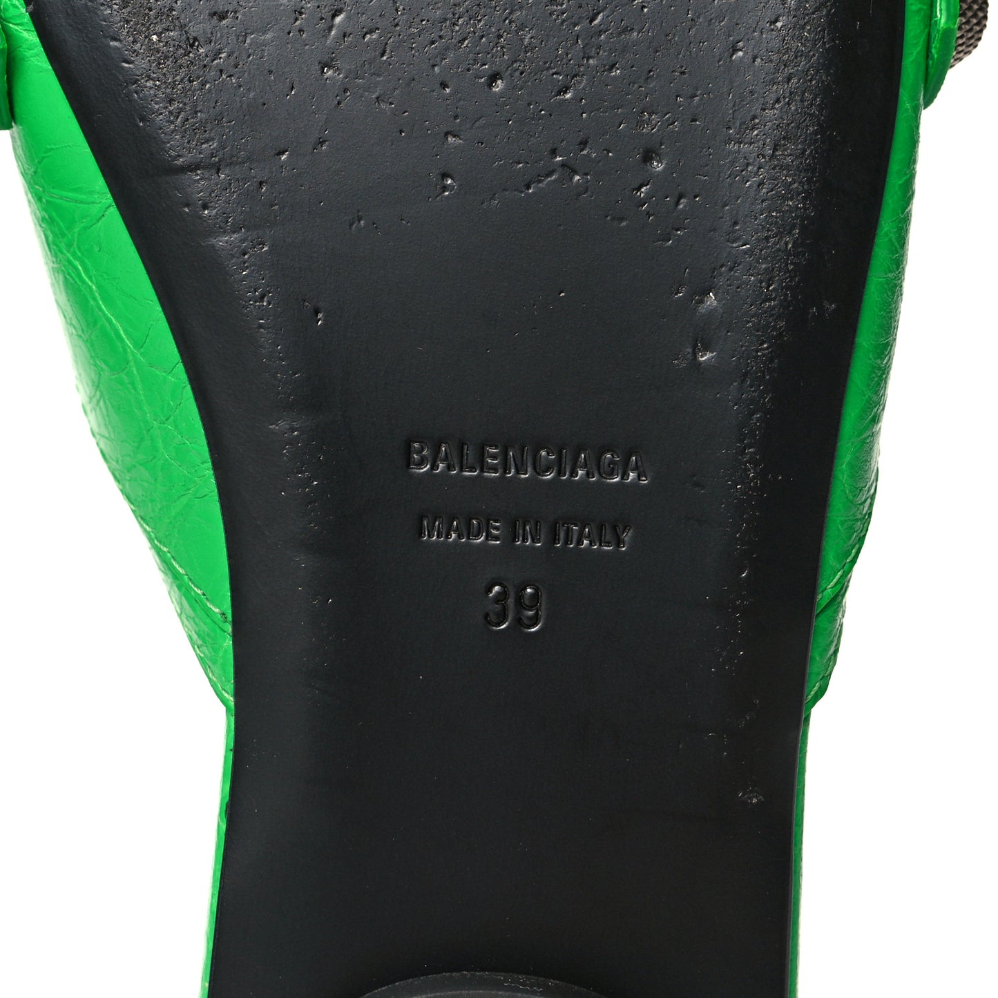 Agneau Arena Cagole Flat Slide Sandals 39 Vivid Green