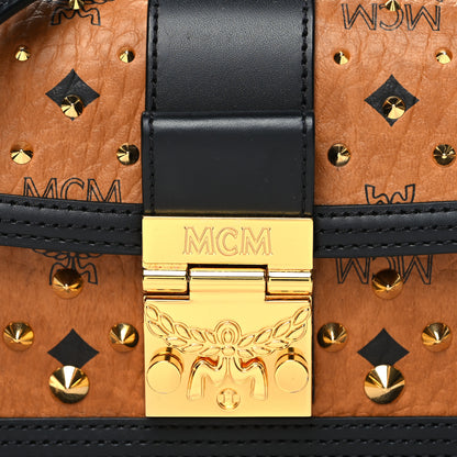 MCM Visetos Monogram Studded Mini Tracy Crossbody Bag Cognac 7 of 10
