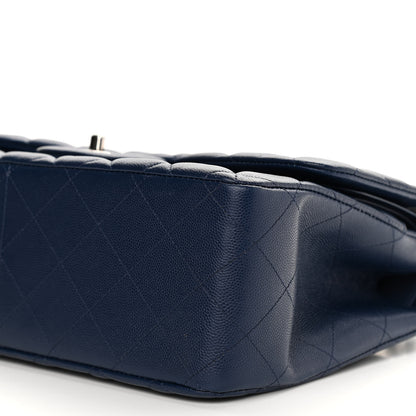 Chanel Caviar Quilted Jumbo Double Flap Navy 10 of 11