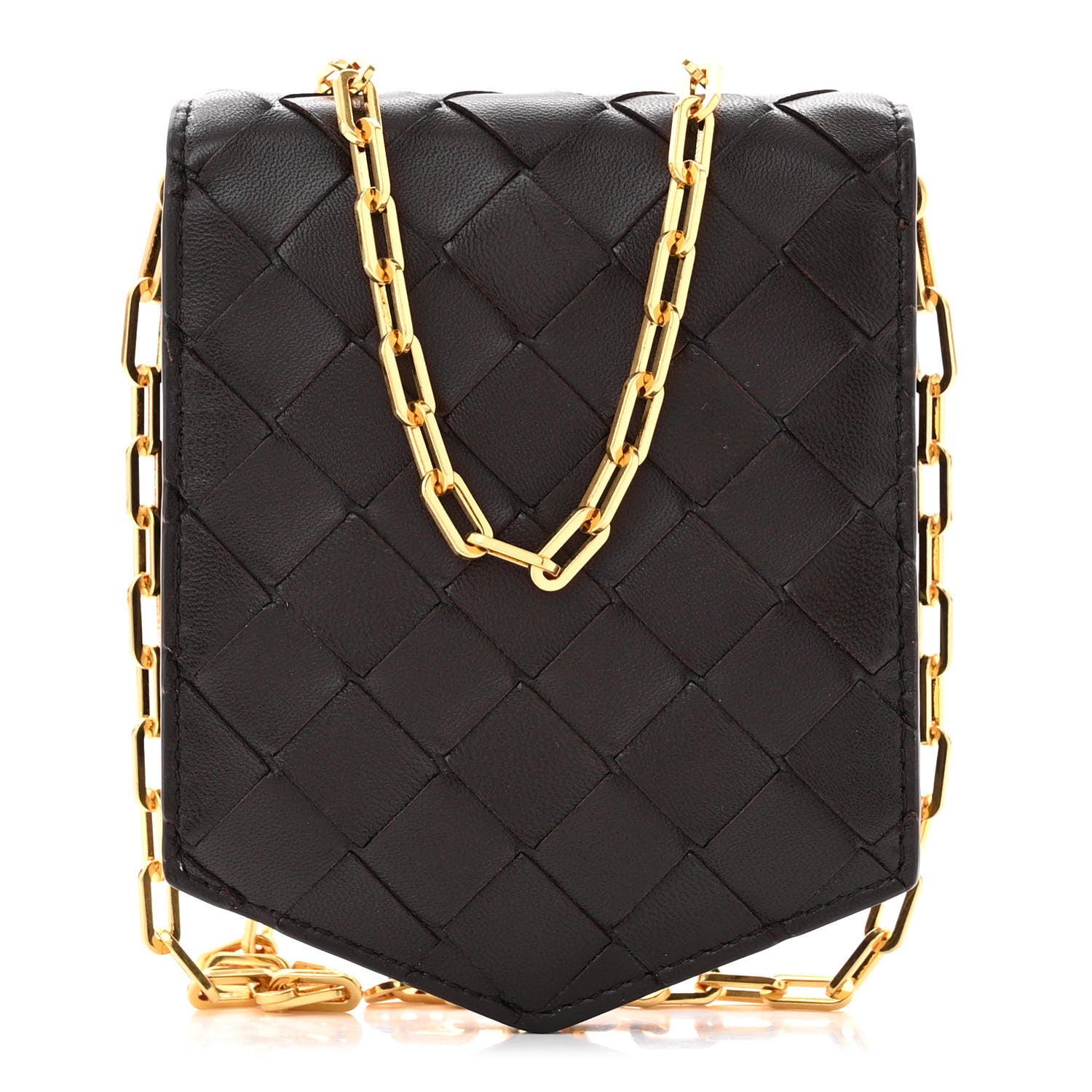 Bottega Veneta Nappa Intrecciato Card Case On Chain Fondant 1 of 12