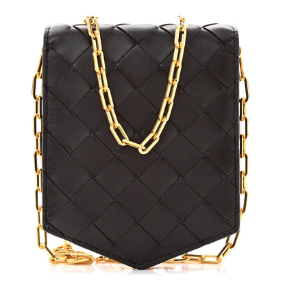 Bottega Veneta Nappa Intrecciato Card Case On Chain Fondant 1 of 12