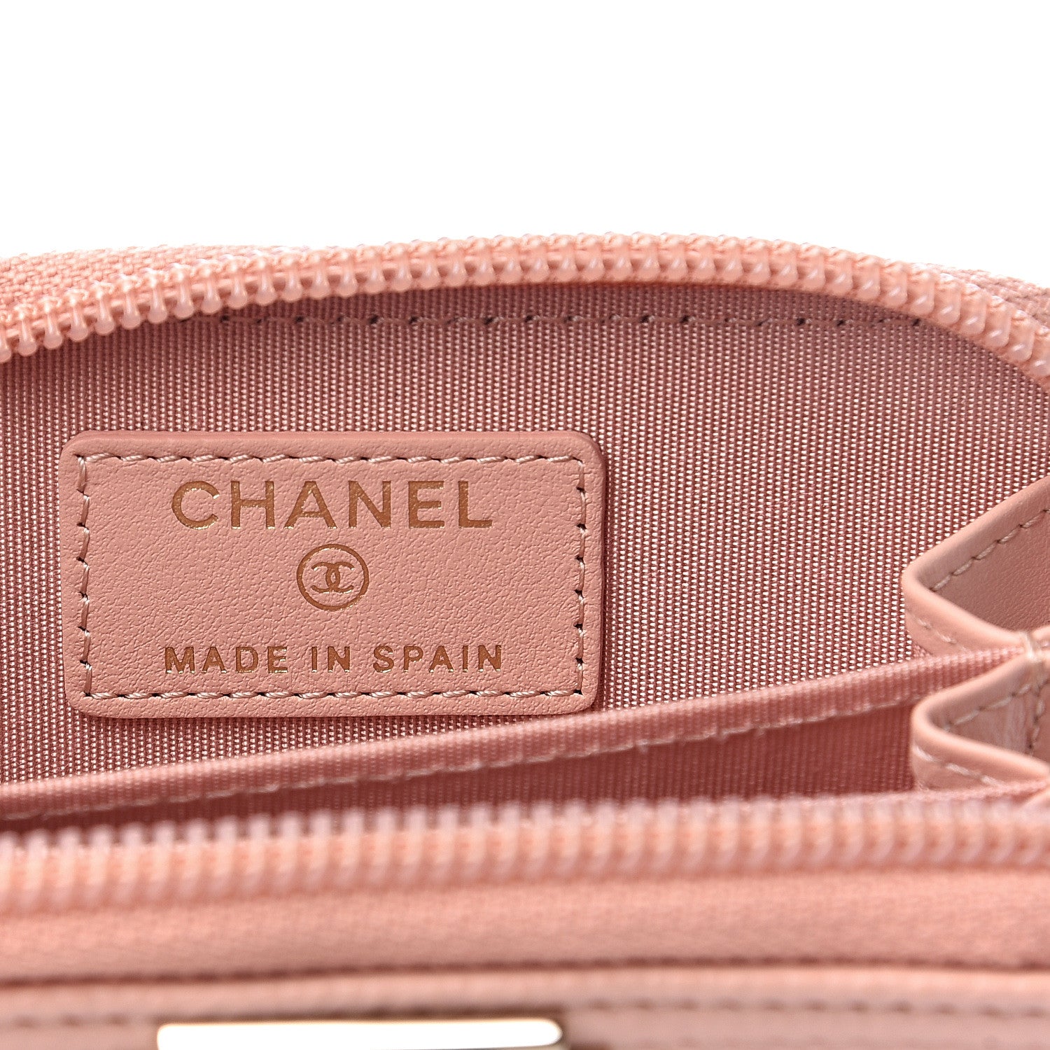 Chanel Caviar Quilted Boy Zip Around Coin Purse Wallet Light Pink 5 of 6