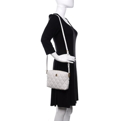 Balenciaga Nappa Calfskin Quilted Touch B Camera Shoulder Bag White 2 of 11