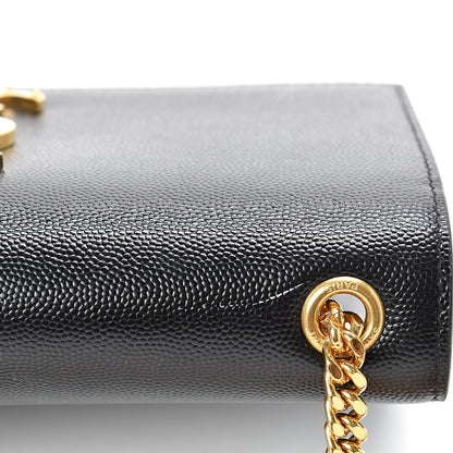 Saint Laurent Grain De Poudre Small Monogram Kate Satchel Black 12 of 12
